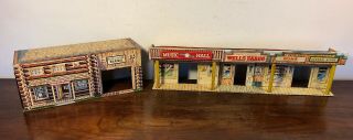 Vintage Marx Wells Fargo Tin Music Hall General Store & Headquarters Playset