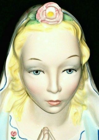 Antique Italian Art Deco Lenci Torino Lady Madonna Ceramic Porcelain Figurine