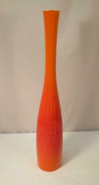 Vintage Mid Century Modern Royal Haeger 20” Tall Orange Art Pottery Vase 477