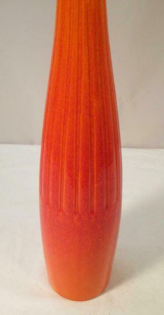 Vintage Mid Century Modern ROYAL HAEGER 20” Tall Orange Art Pottery VASE 477 4