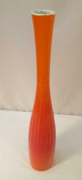 Vintage Mid Century Modern ROYAL HAEGER 20” Tall Orange Art Pottery VASE 477 6