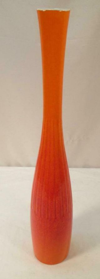 Vintage Mid Century Modern ROYAL HAEGER 20” Tall Orange Art Pottery VASE 477 7