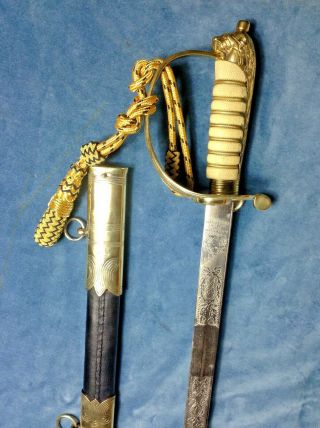 Elizabeth II British Royal Navy Naval Officers Sword & Scabbard 5