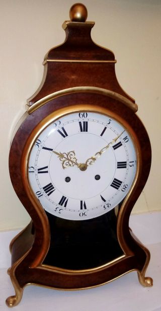 Swiss Neuchatel Royal 23 " Zenith Top Mantel Clock Burled Walnut With Gold French