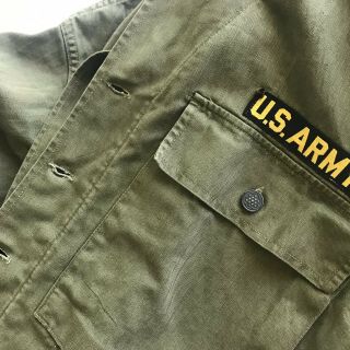 WWII US Army HBT Fatigue Shirt Jacket Size 36 With 13 Star Buttons 10