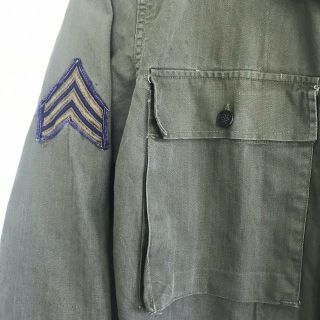 WWII US Army HBT Fatigue Shirt Jacket Size 36 With 13 Star Buttons 2