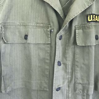 WWII US Army HBT Fatigue Shirt Jacket Size 36 With 13 Star Buttons 3