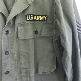 WWII US Army HBT Fatigue Shirt Jacket Size 36 With 13 Star Buttons 4