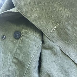 WWII US Army HBT Fatigue Shirt Jacket Size 36 With 13 Star Buttons 9