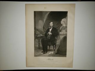 Abraham Lincoln 1865 Civil War Painting Print By Alonzo Chappel Rare