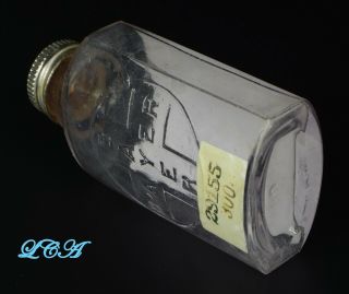 Antique BAYER HEROIN TABLETS bottle 1st style hand Blown In Mold BIM 1800 ' s 6