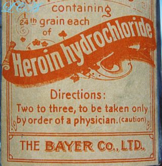 Antique BAYER HEROIN TABLETS bottle 1st style hand Blown In Mold BIM 1800 ' s 9
