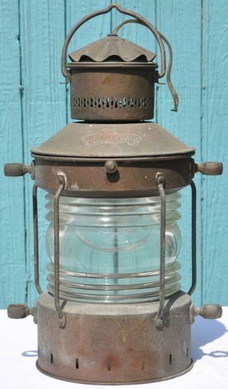 Antique Ankerlicht Ship Nautical Maritime Lantern Light Lamp Brass Vintage Old