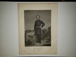 General John C.  Frémont 1865 Civil War Painting Print By Alonzo Chappel Rare