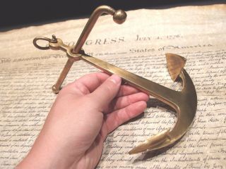 9 1/2 " Vintage Antique Style Brass Nautical Ships Boat Anchor Paperweight Desk