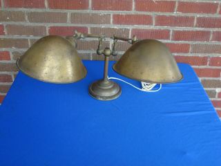 FARIES INDUSTRIAL DESK LAMP DOUBLE ARTICULATED ARMS O C WHITE ERA 2