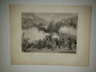 Battle Of Rich Mountain 1865 Civil War Painting Print Alonzo Chappel Rare