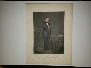 Lewis Cass 1865 Civil War Painting Print By Alonzo Chappel Rare