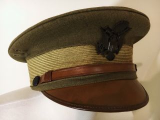 Wwi Ww1 American Us Army M1912 Officer Hat Cap