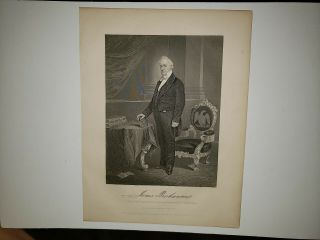 James Buchanan 1865 Civil War Painting Print By Alonzo Chappel Very Rare 8x11