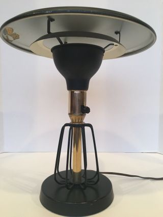 Vtg Atomic MCM 50s Mid Century Modern UFO SAUCER Table Desk Lamp SIGHT LIGHT 2