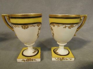 GORGEOUS CERAMIC ART CO.  LENOX BELLEEK 5 PC.  CHOCOLATE SET 1902: POT & 4 CUPS 3