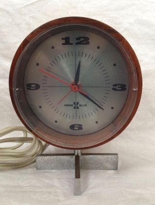Vtg Arthur Umanoff Howard Miller Meridian Table Alarm Clock,  Mid Century Modern