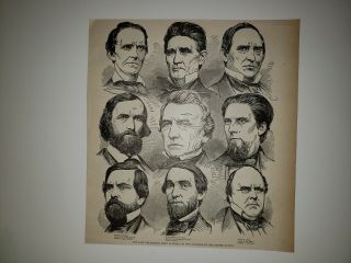 Last Delegation Alabama Clement Clay Benjamin Fitzpatrick 1867 Civil War Sketch