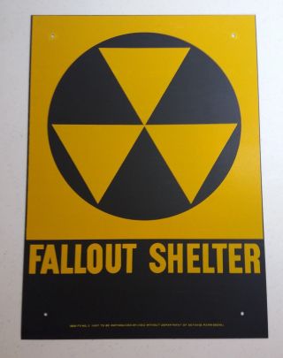 14x10 Reflective Metal Nuclear Fallout Shelter Sign Us Army Dod Fs2 Org Nos