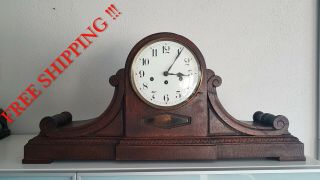 0163 - Very Big Antique German Junghans Westminster Chime Mantel Clock