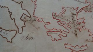 Miss Dyer ' s ca 1800 schoolgirl hand drawn watercolor map of Europe 10