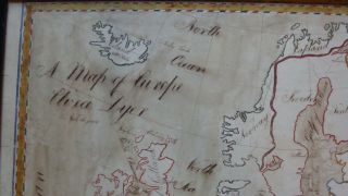 Miss Dyer ' s ca 1800 schoolgirl hand drawn watercolor map of Europe 2