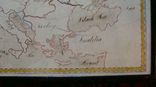 Miss Dyer ' s ca 1800 schoolgirl hand drawn watercolor map of Europe 5