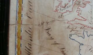 Miss Dyer ' s ca 1800 schoolgirl hand drawn watercolor map of Europe 7