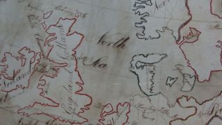 Miss Dyer ' s ca 1800 schoolgirl hand drawn watercolor map of Europe 8