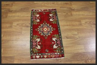 Authentic Red Slate Ivory Handwoven 2x3 Oushak Turkish Oriental Area Rug