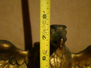 Authentic Federal carved American eagle with banner hoop in talons gold gilding 11