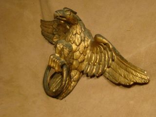 Authentic Federal carved American eagle with banner hoop in talons gold gilding 5
