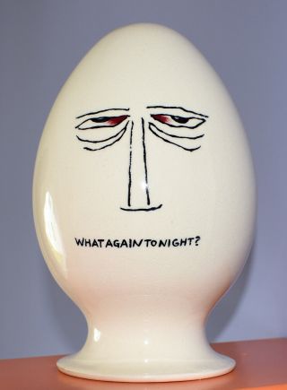 Vintage Lagardo Tackett Ceramic Egghead Condom Holder 1959
