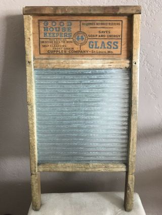 Vintage Glass Wash Board Good House Keepers Cubbles Company
