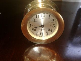 Vintage Seth Thomas Ships Clock,  German Movt.  Clock And Chime Work Well.