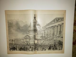 President Abraham Lincoln Inauguration Washington D.  C.  1867 Civil War Sketch