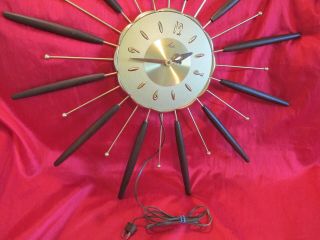 VINTAGE RETRO LUX STARBURST ROBERT SHAW ELECTRIC WALL CLOCK 26 