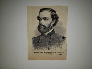 General Quincy Adams Gillmore 1862 Civil War Woodcut Rare