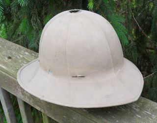 British - Canadian Wolseley Tropical Khaki Pith Cork Helmet Wwi - Ww2 - 2