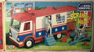 Vintage Evel Knievel Scramble Van w/Orig Box,  Extra ' s 1973 Ideal Toy Corp U.  S.  A 2