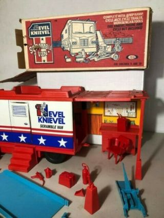 Vintage Evel Knievel Scramble Van w/Orig Box,  Extra ' s 1973 Ideal Toy Corp U.  S.  A 4