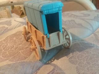 Marx Vintage Wagon Fort Apache Custer Wagon Train Playset Tan With blue Top 3