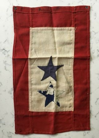Antique Ww1 2 Sons Son In Service Window Flag Dated 1917