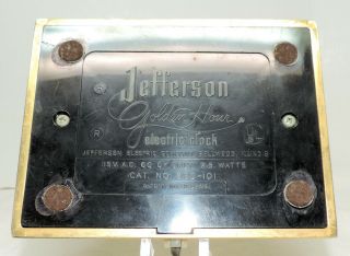 1961 Jefferson Golden Hour Mystery Clock,  Recently Restored with Motor 3